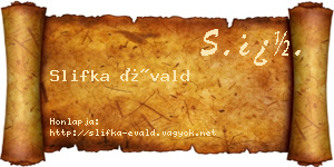 Slifka Évald névjegykártya